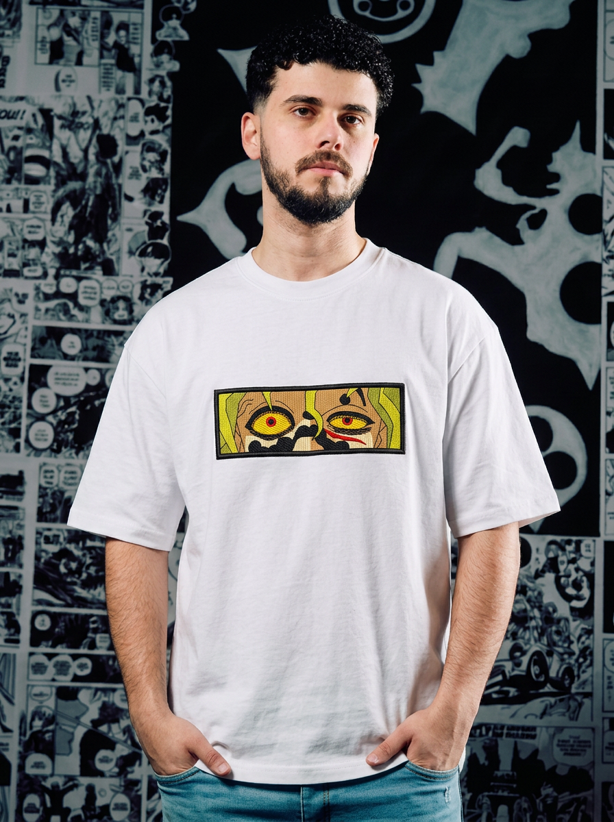 Demon Slayer Embroidered T-Shirt – Mist Hashira – White