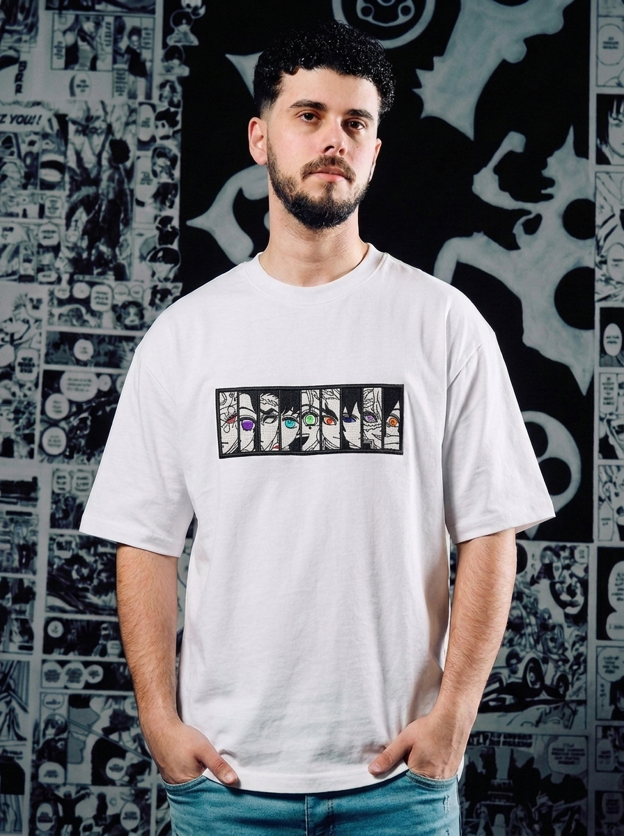 Demon Slayer Embroidered T-Shirt – Serpent Hashira – White