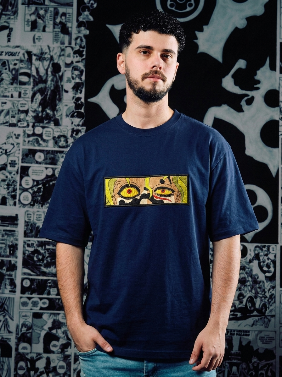 Demon Slayer Embroidered T-Shirt – Mist Hashira – Navy