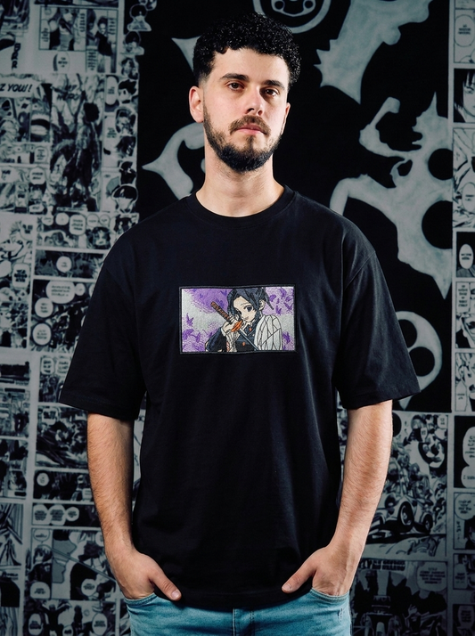 Demon Slayer Embroidered T-Shirt – Muzan's Successor – Black