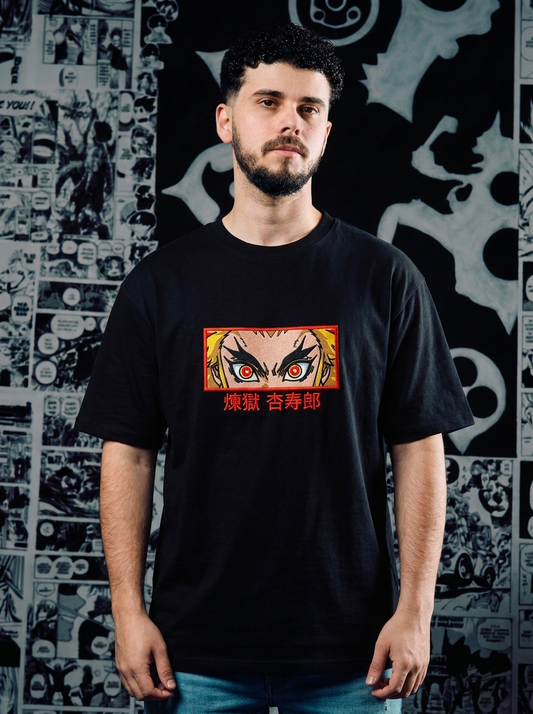 Demon Slayer Embroidered T-Shirt – Mark – Black