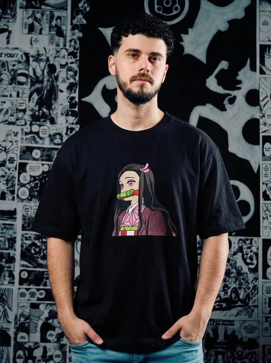 Demon Slayer Embroidered T-Shirt – Demon Slaying Blade – Black
