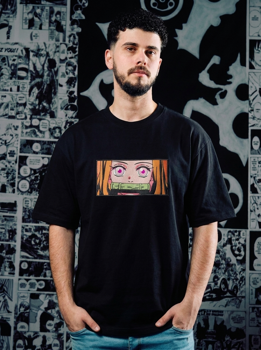 Demon Slayer Embroidered T-Shirt – Final Selection Survivor – Black