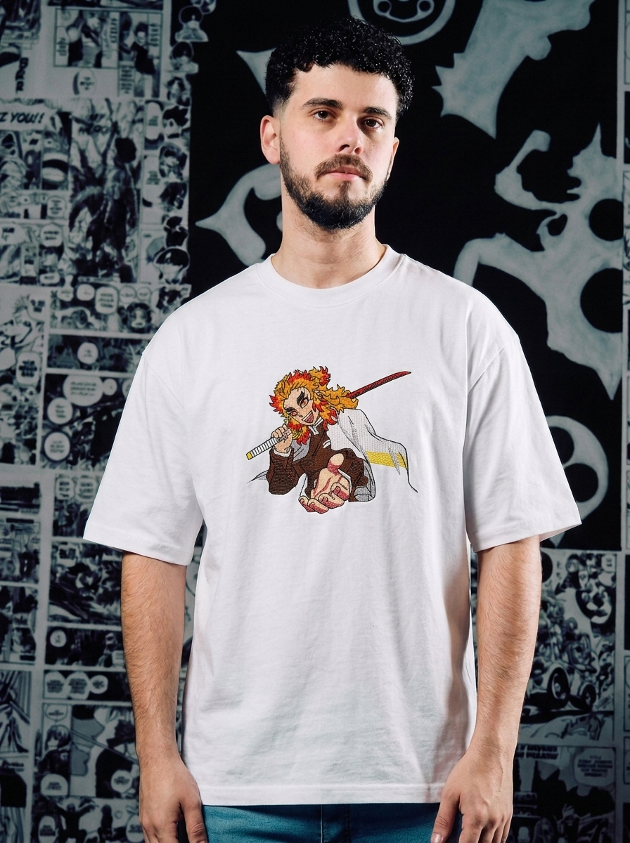 Demon Slayer Embroidered T-Shirt – Corps Insignia – White