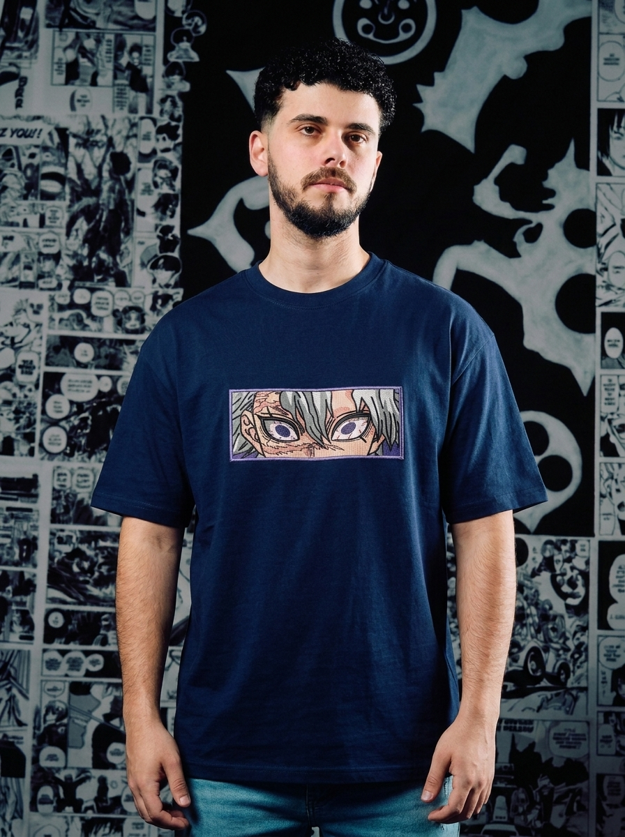 Demon Slayer Embroidered T-Shirt – Corps – Navy