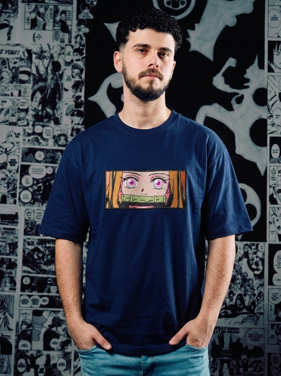 Demon Slayer Embroidered T-Shirt – Final Selection Survivor – Navy