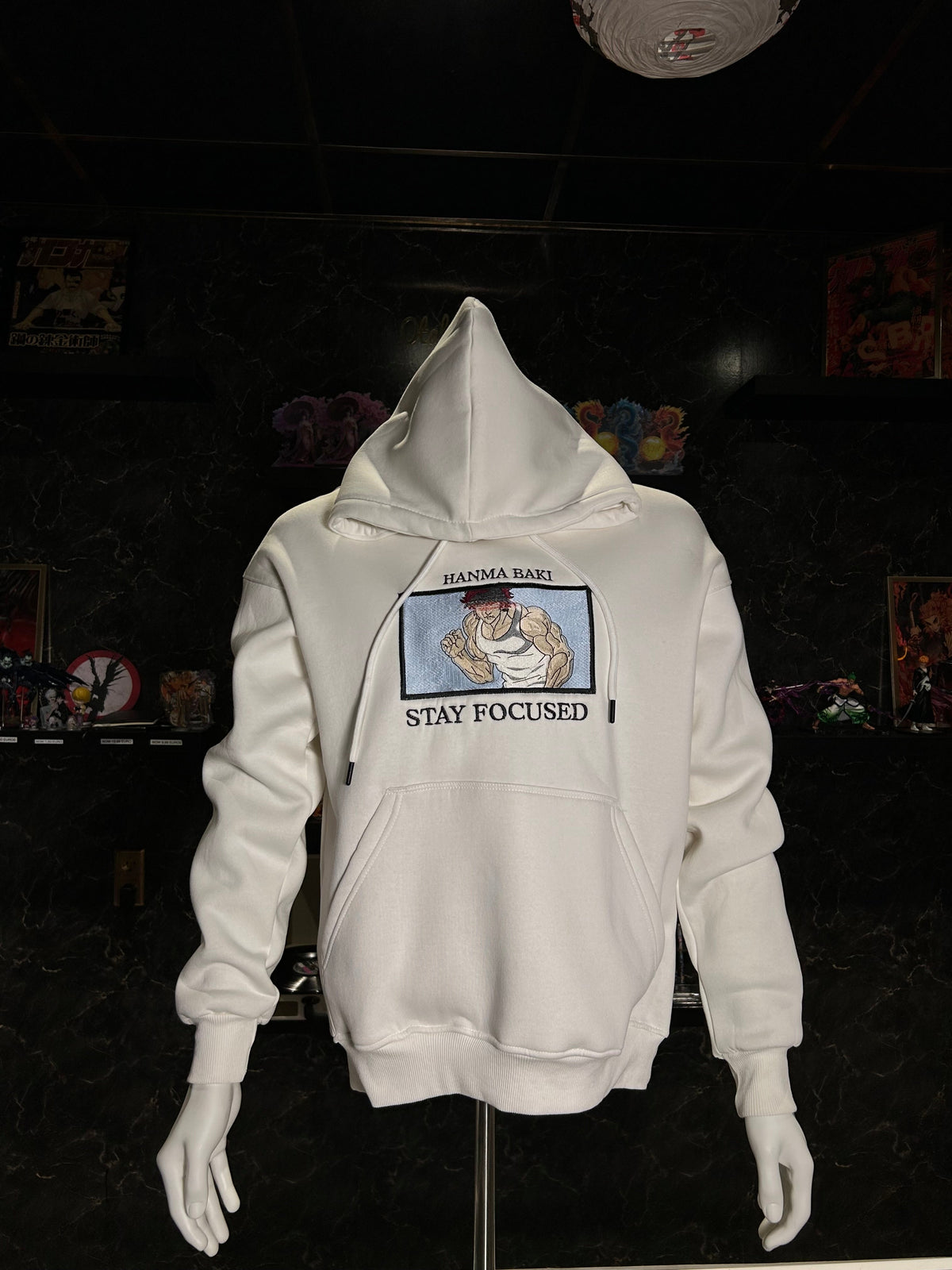 Baki Embroidered Hoodie – Hanma Baki ’Stay Focused’