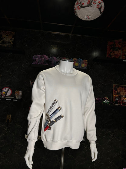 One Piece Embroidered Sweatshirt – Zoro’s Three Swords