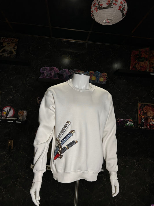 One Piece Embroidered Sweatshirt – Zoro’s Three Swords